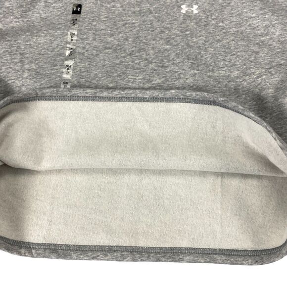 Under Armour Crop Hoodie Women's SM Heather Gray Fleece Lined Loose Fit Pullover - Picture 13 of 15